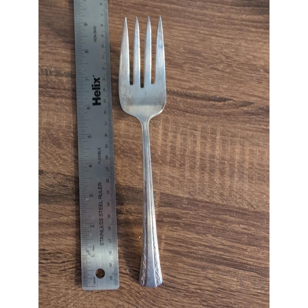 Vtge Fascination Silverplate Cold Meat Serving Fork Floral Scroll Pattern 8.5" - Picture 6 of 13